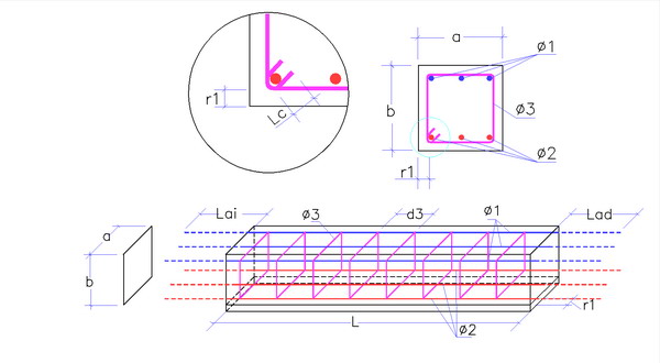 esquema de armado viga